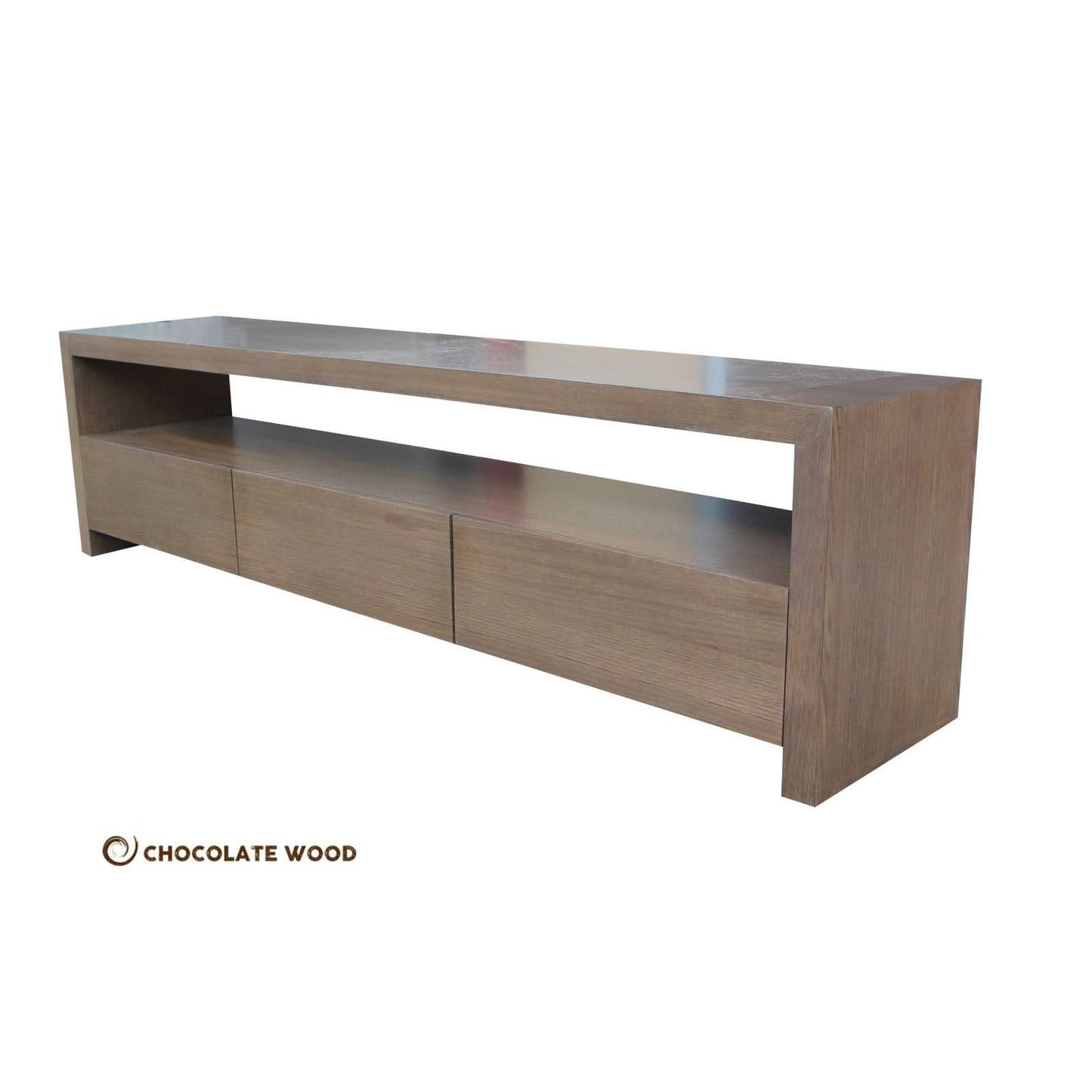 NICE 3 DRAWERS TASSIE OAK LOWLINE/ENTERTAINMENT UNIT MADE TO ORDER - MyChocolateWood