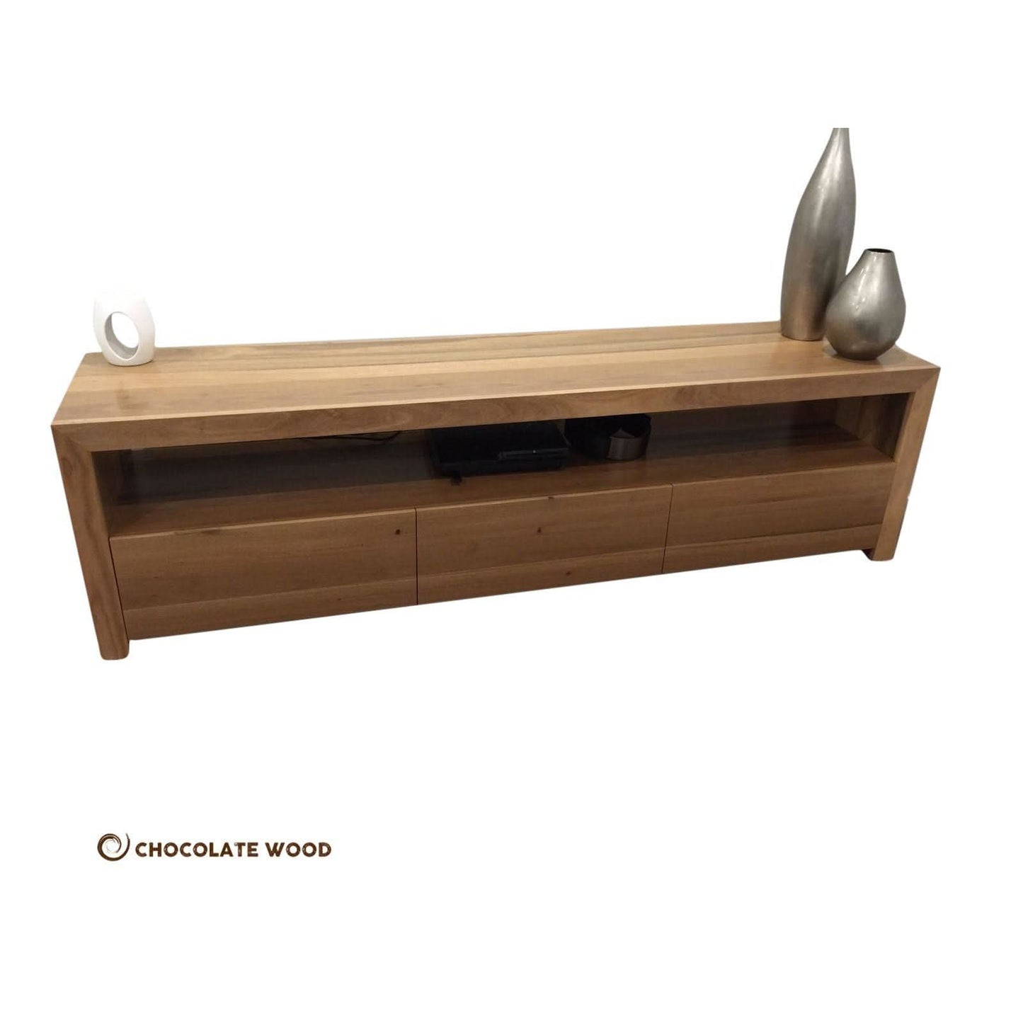 NICO TV/ENTERTAINMENT 3 DRAWERS TV UNIT IN SOLID BLACKWOOD AUSTRALIAN CUSTOM MADE - MyChocolateWood