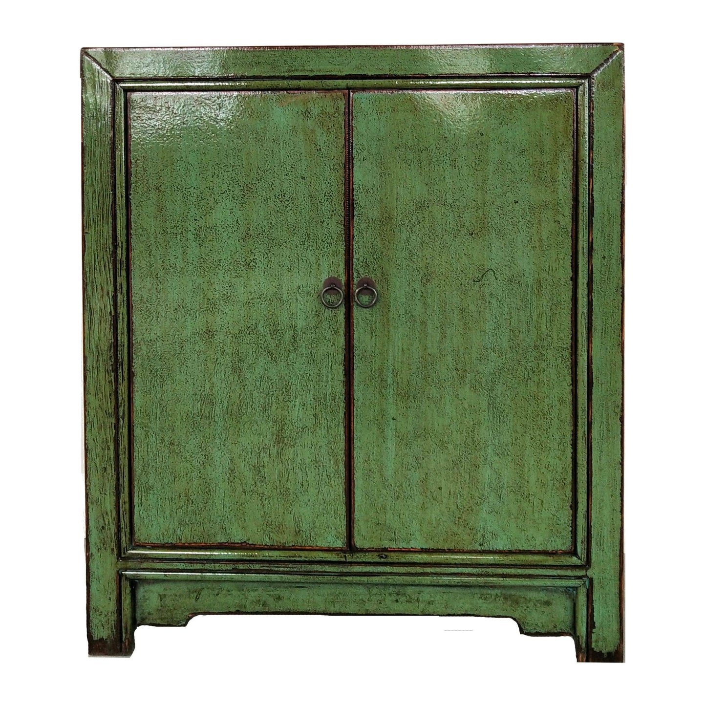 NINGBO NGH004 CHINESE ANTIQUE RECYCLED PINE TIMBER CABINET CUPBOARD GREEN