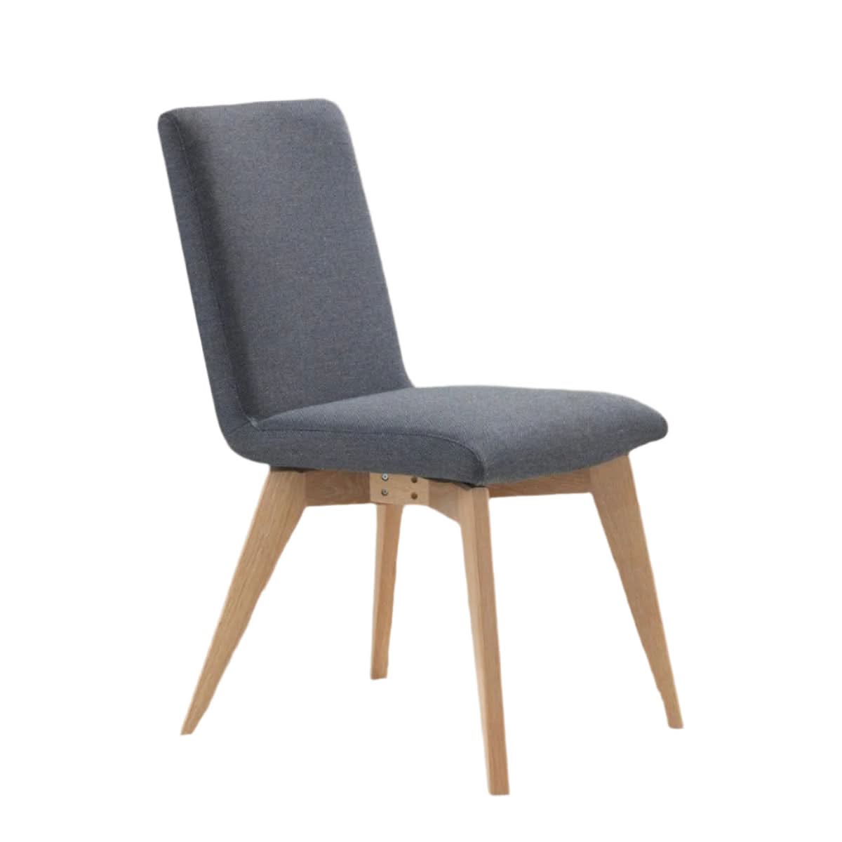 NOLAN FABRIC DINING CHAIR IN GREY - MyChocolateWood