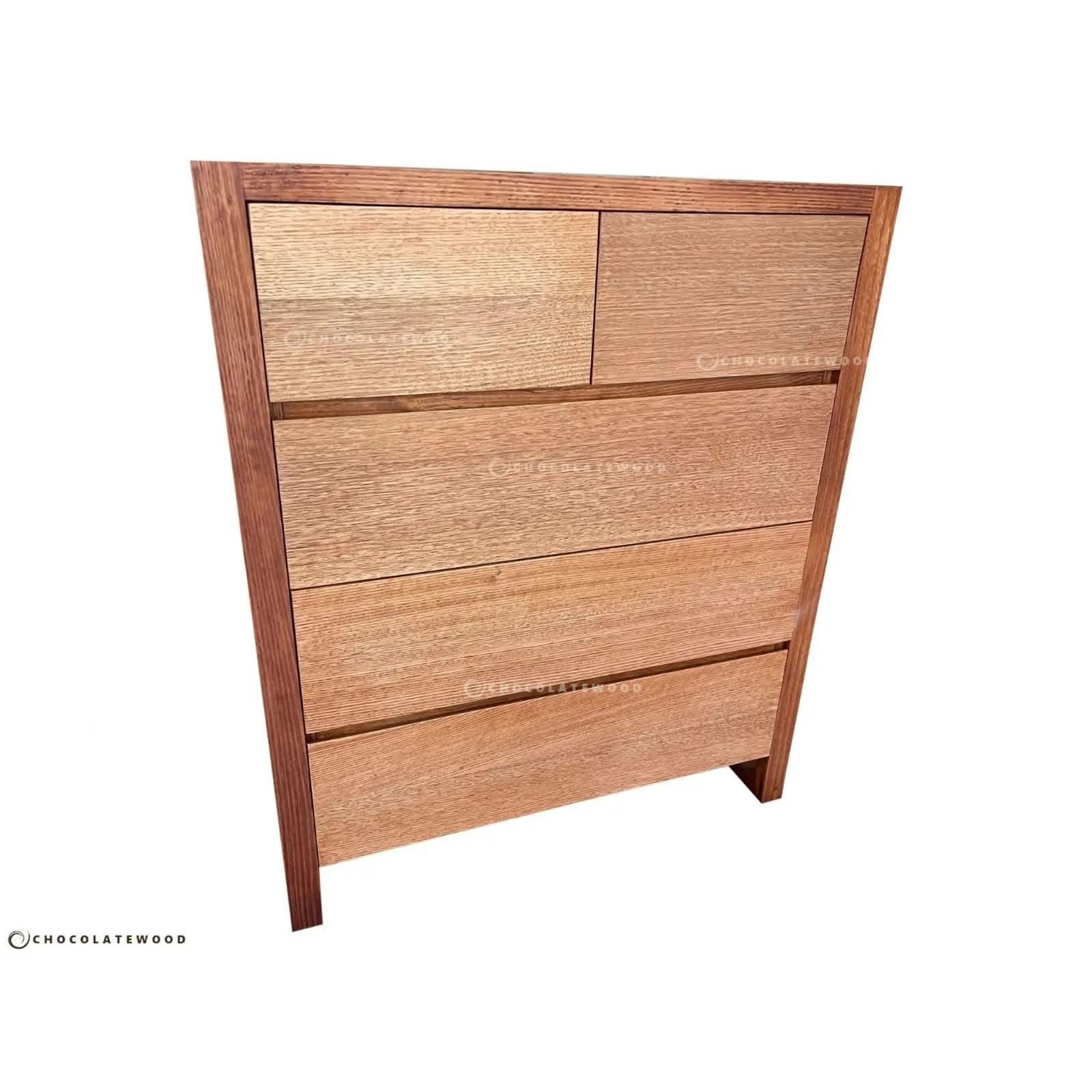 NON-TOXIC AUSTRALIAN CUSTOM-MADE VERMONT 5 DRAWER TALLBOY IN SOLID VICTORIAN ASH - MyChocolateWood