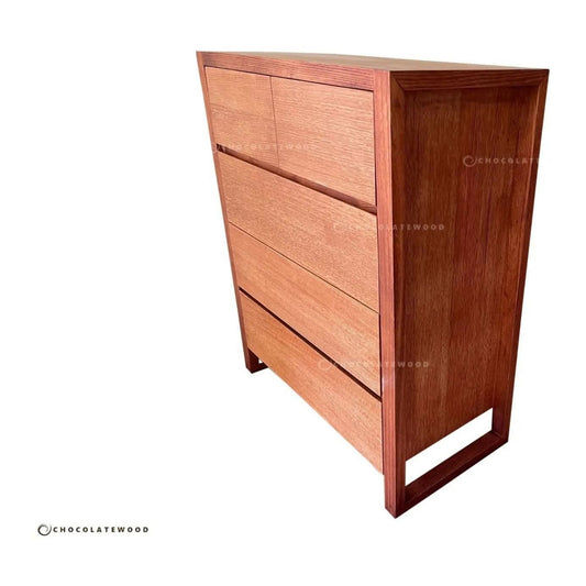 NON-TOXIC AUSTRALIAN CUSTOM-MADE VERMONT 5 DRAWER TALLBOY IN SOLID VICTORIAN ASH