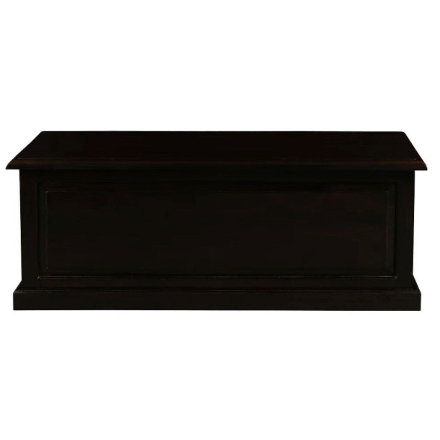 Nora Solid Mahogany Blanket Box Large in Chocolate - Chocolate Wood