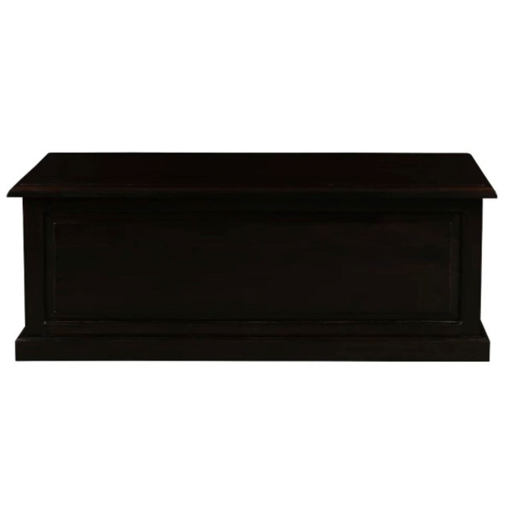 Nora Solid Mahogany Blanket Box Large in Chocolate - Chocolate Wood