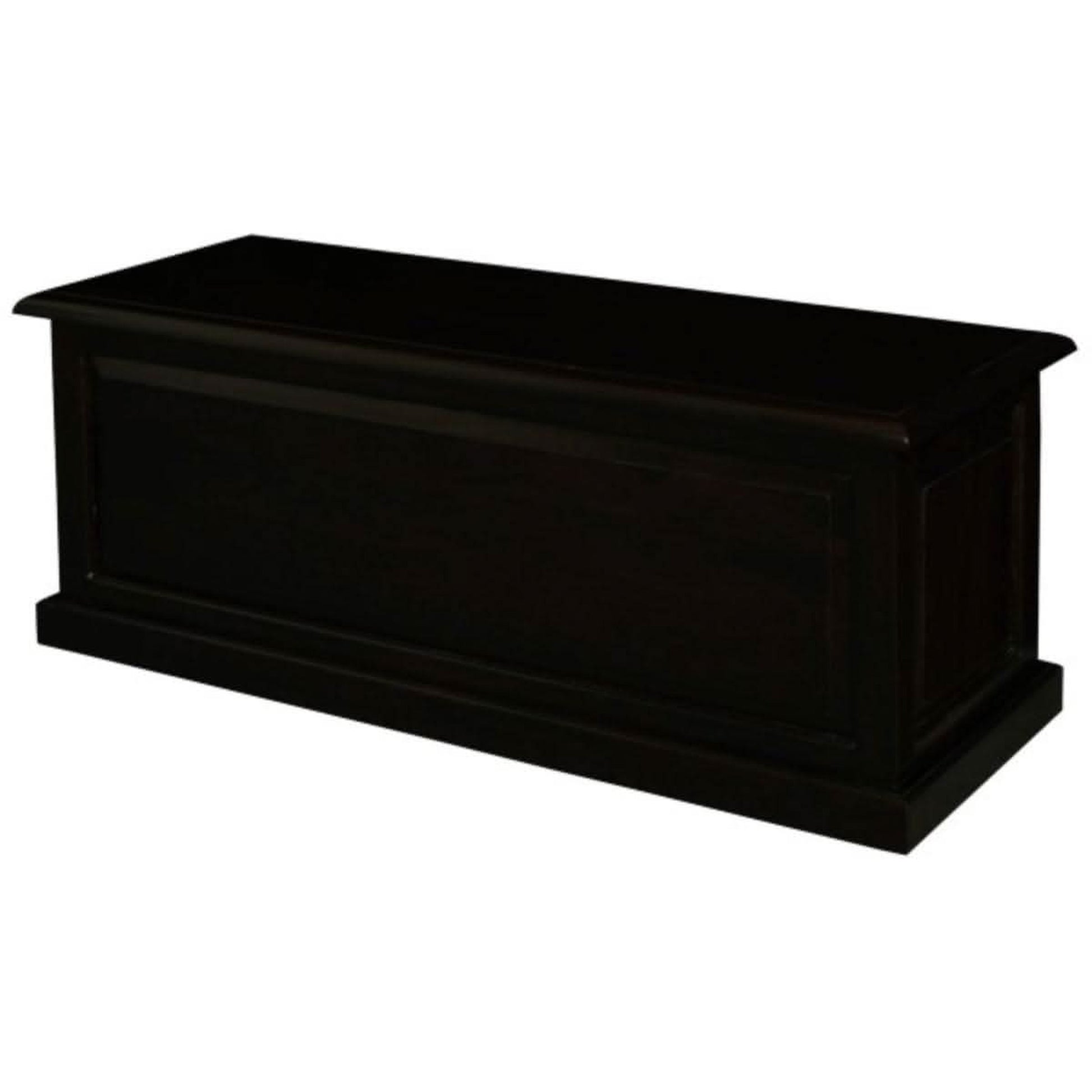 Nora Solid Mahogany Blanket Box Large in Chocolate - Chocolate Wood