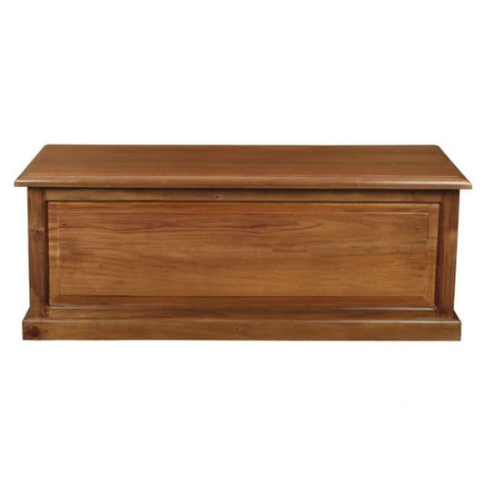 NORA LARGE SOLID MAHOGANY TIMBER BLANKET BOX IN LIGHT PECAN - MyChocolateWood
