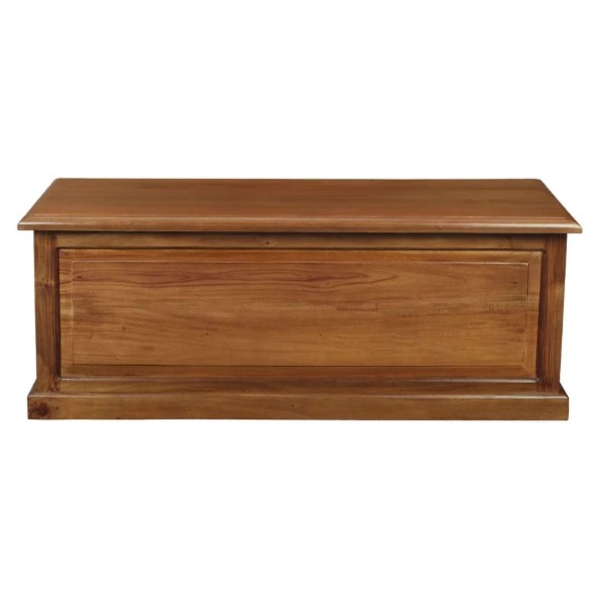 Nora Solid Mahogany Blanket Box Large in Light Pecan - Chocolate Wood