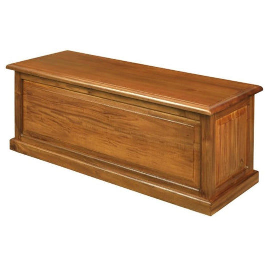 NORA LARGE SOLID MAHOGANY TIMBER BLANKET BOX IN LIGHT PECAN - MyChocolateWood