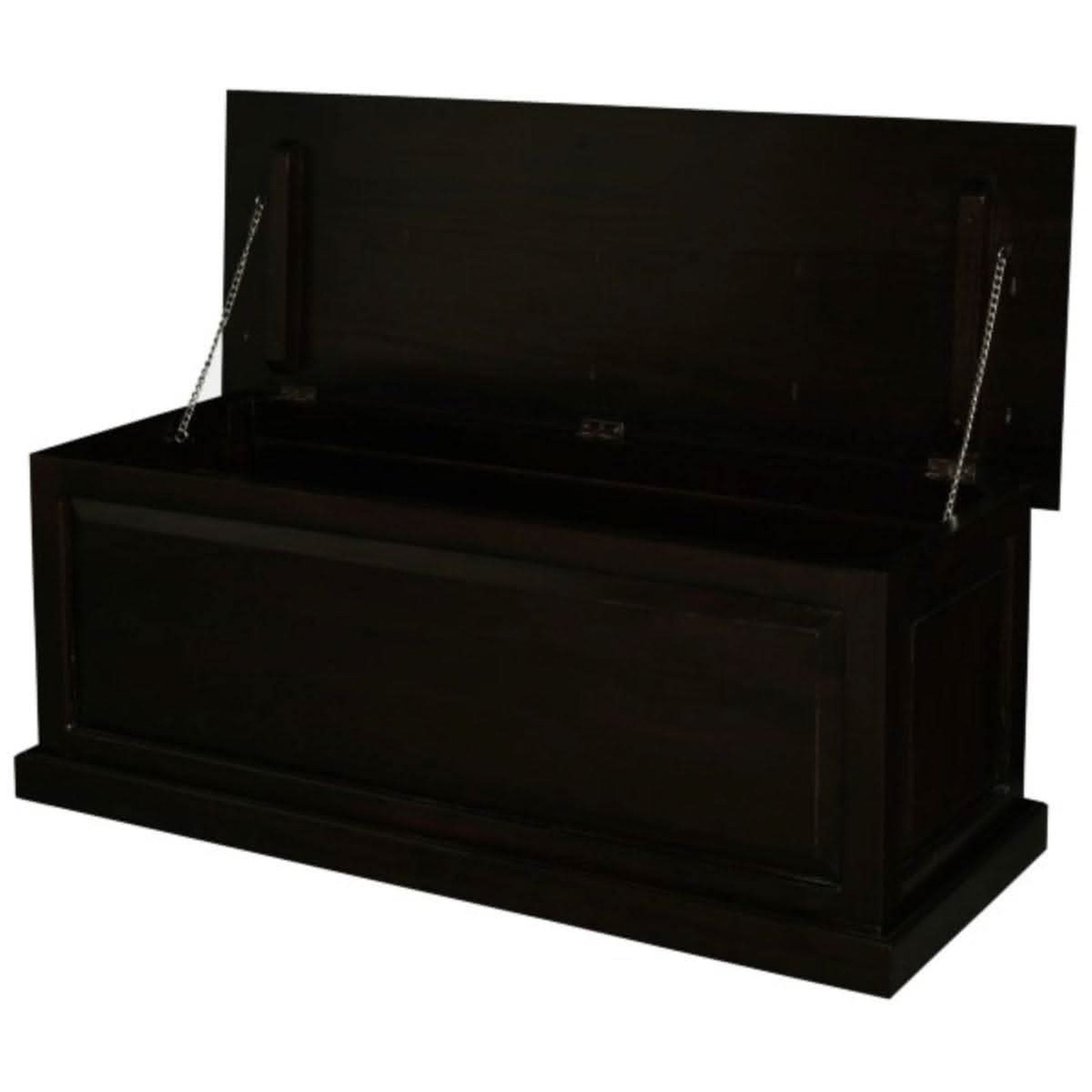 Nora Solid Mahogany Blanket Box Medium in Chocolate - Chocolate Wood