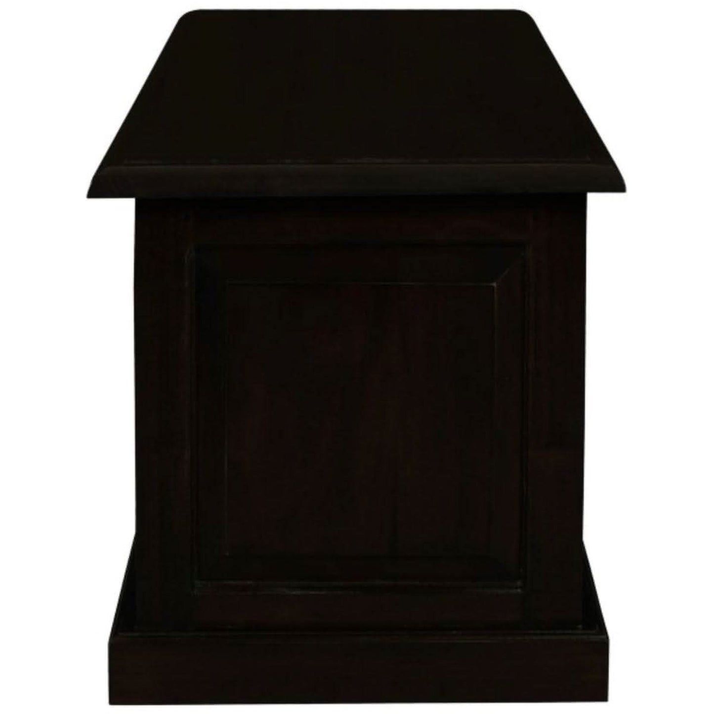 Nora Solid Mahogany Blanket Box Medium in Chocolate - Chocolate Wood