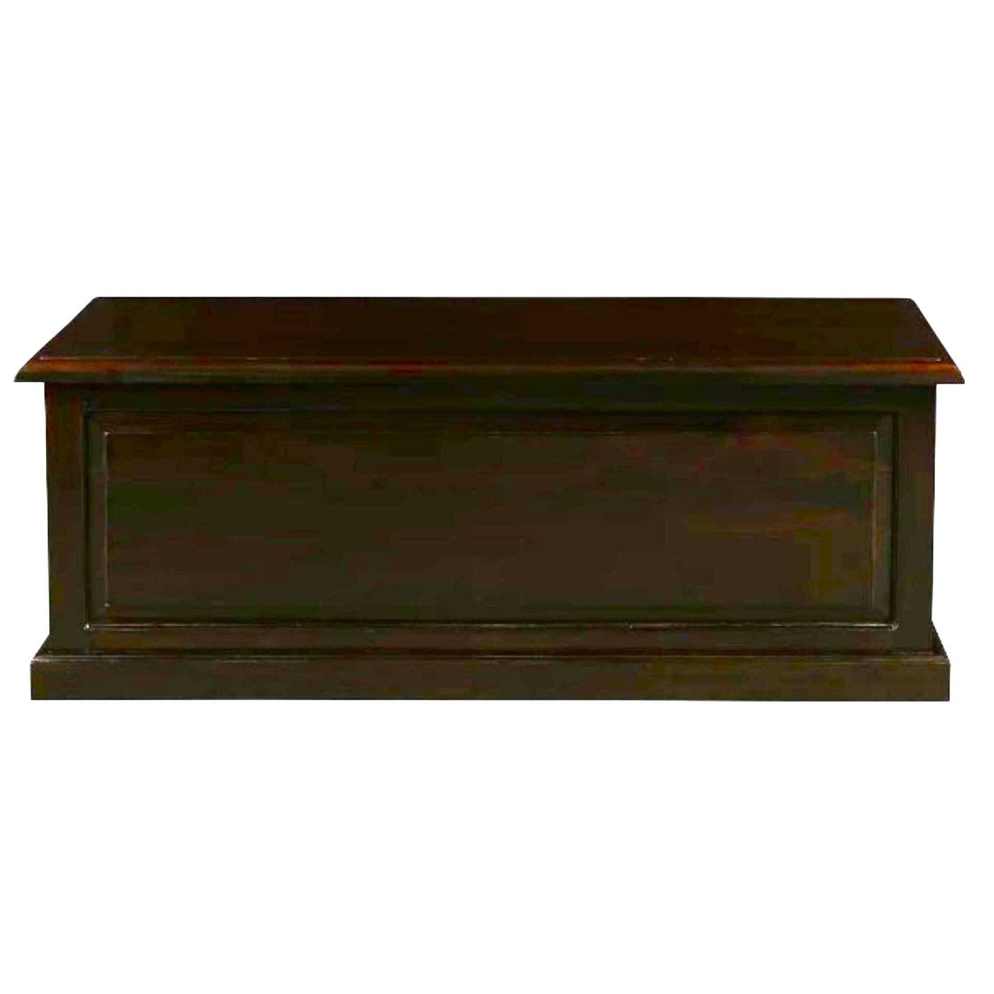 Nora Solid Mahogany Blanket Box Medium in Chocolate - Chocolate Wood