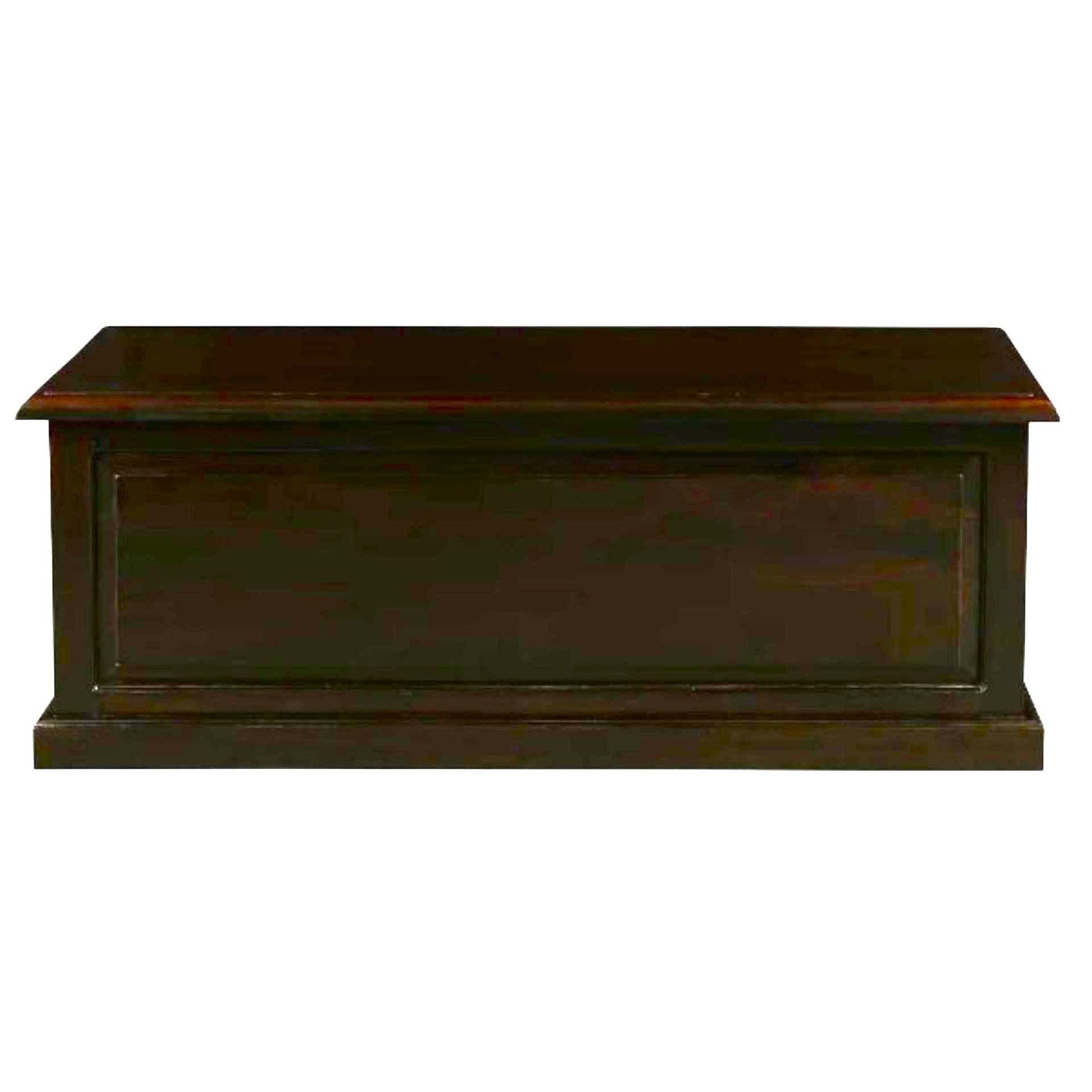 Nora Solid Mahogany Blanket Box Medium in Chocolate - Chocolate Wood