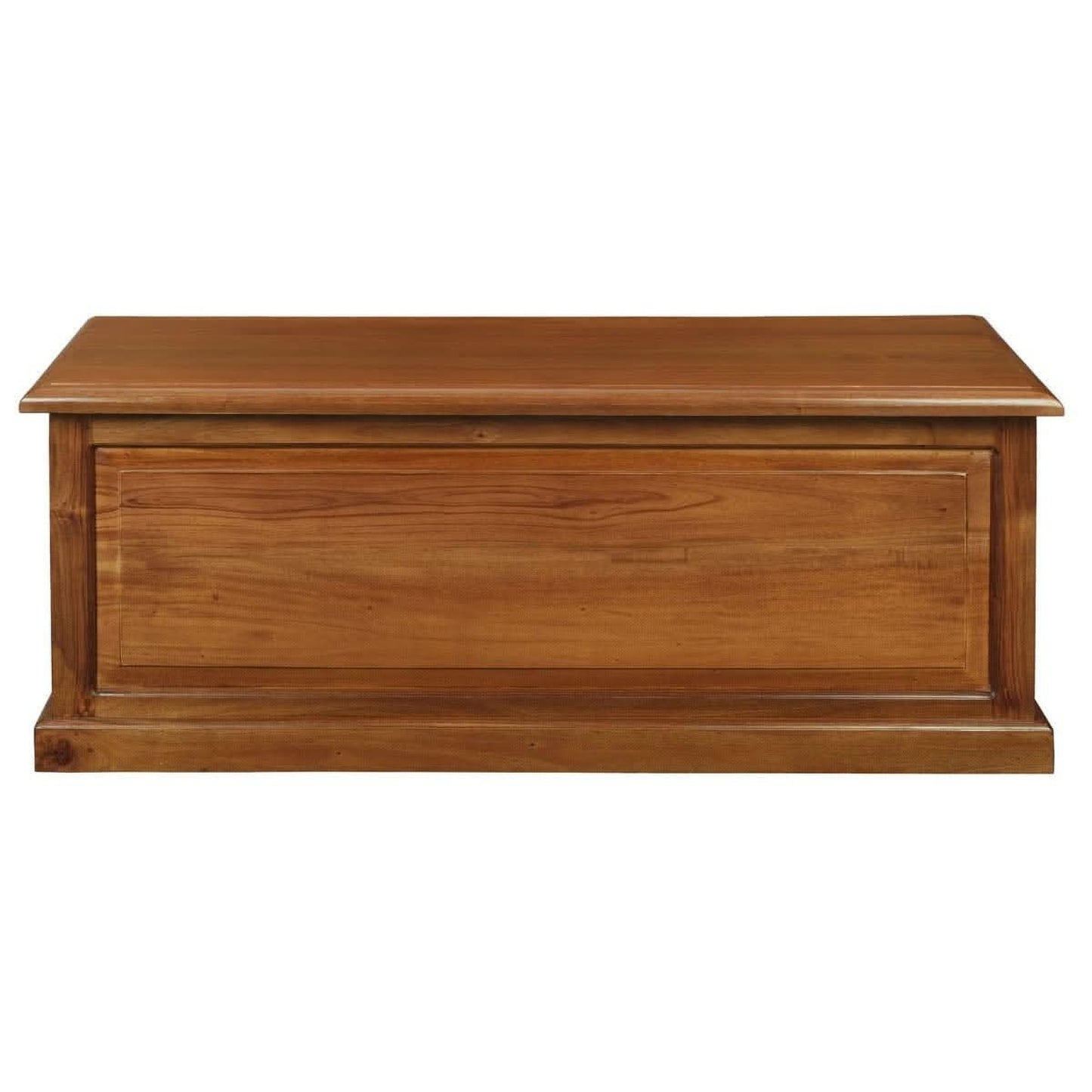 Nora Solid Mahogany Blanket Box Medium in Light Pecan - Chocolate Wood