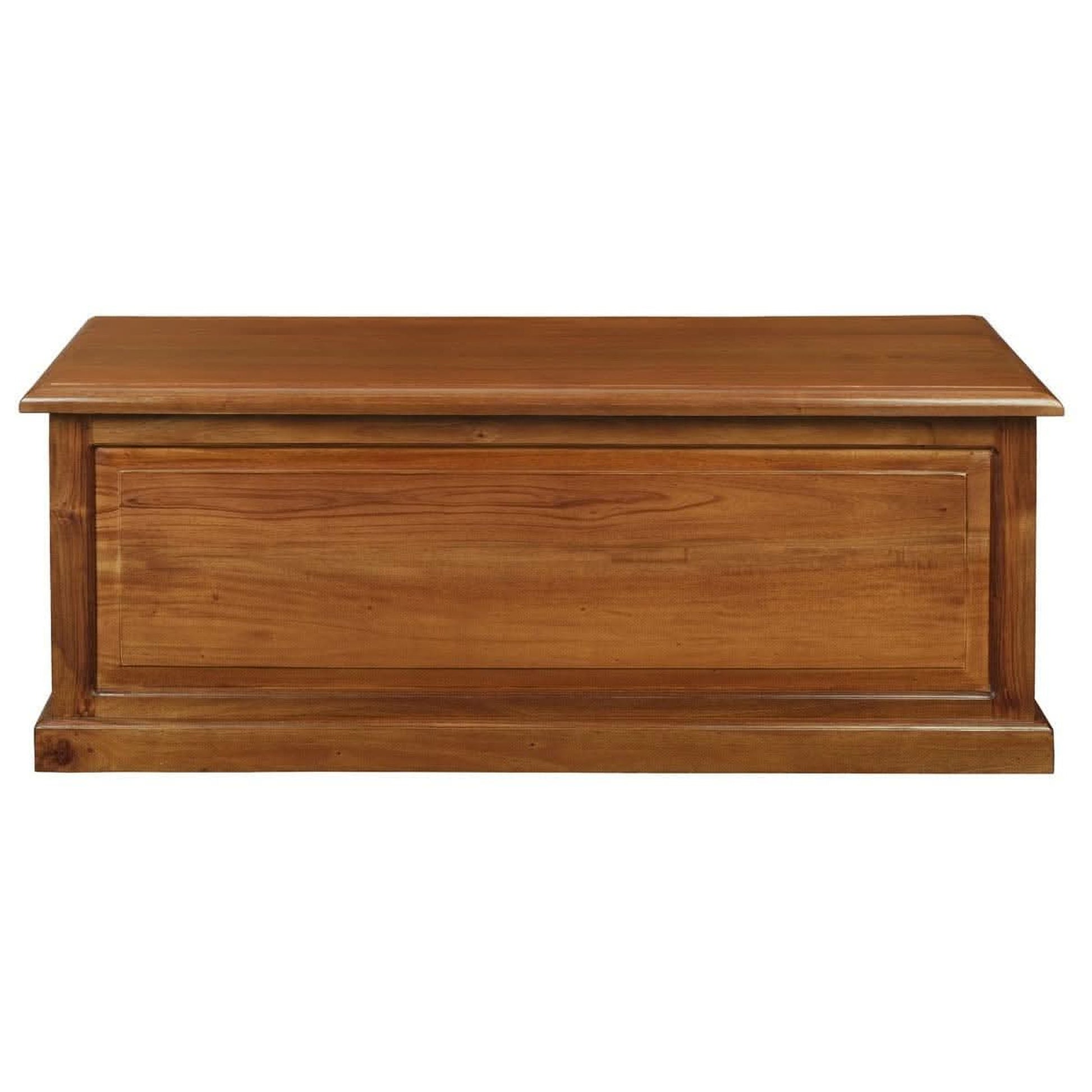 Nora Solid Mahogany Blanket Box Medium in Light Pecan - Chocolate Wood