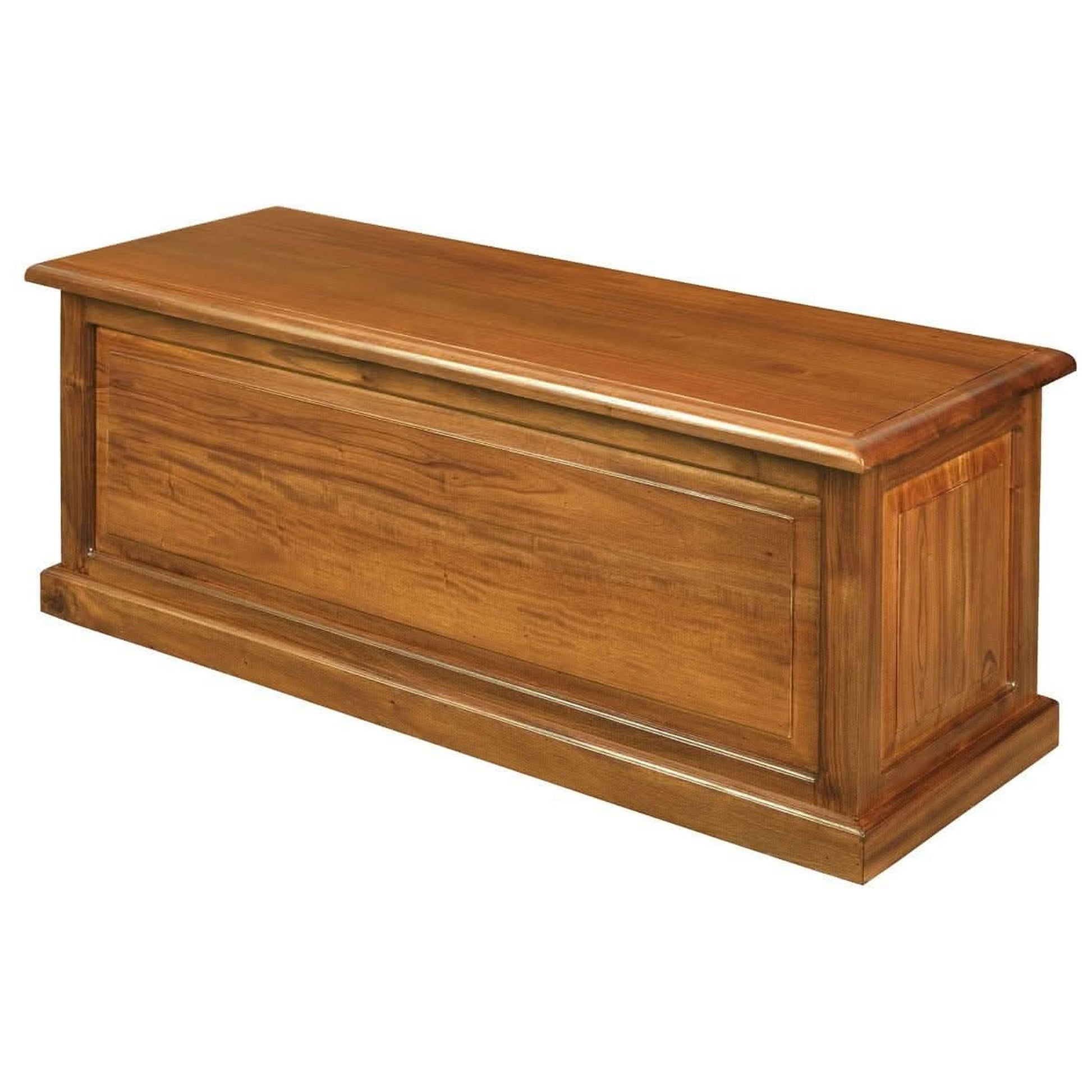 Nora Solid Mahogany Blanket Box Medium in Light Pecan - Chocolate Wood