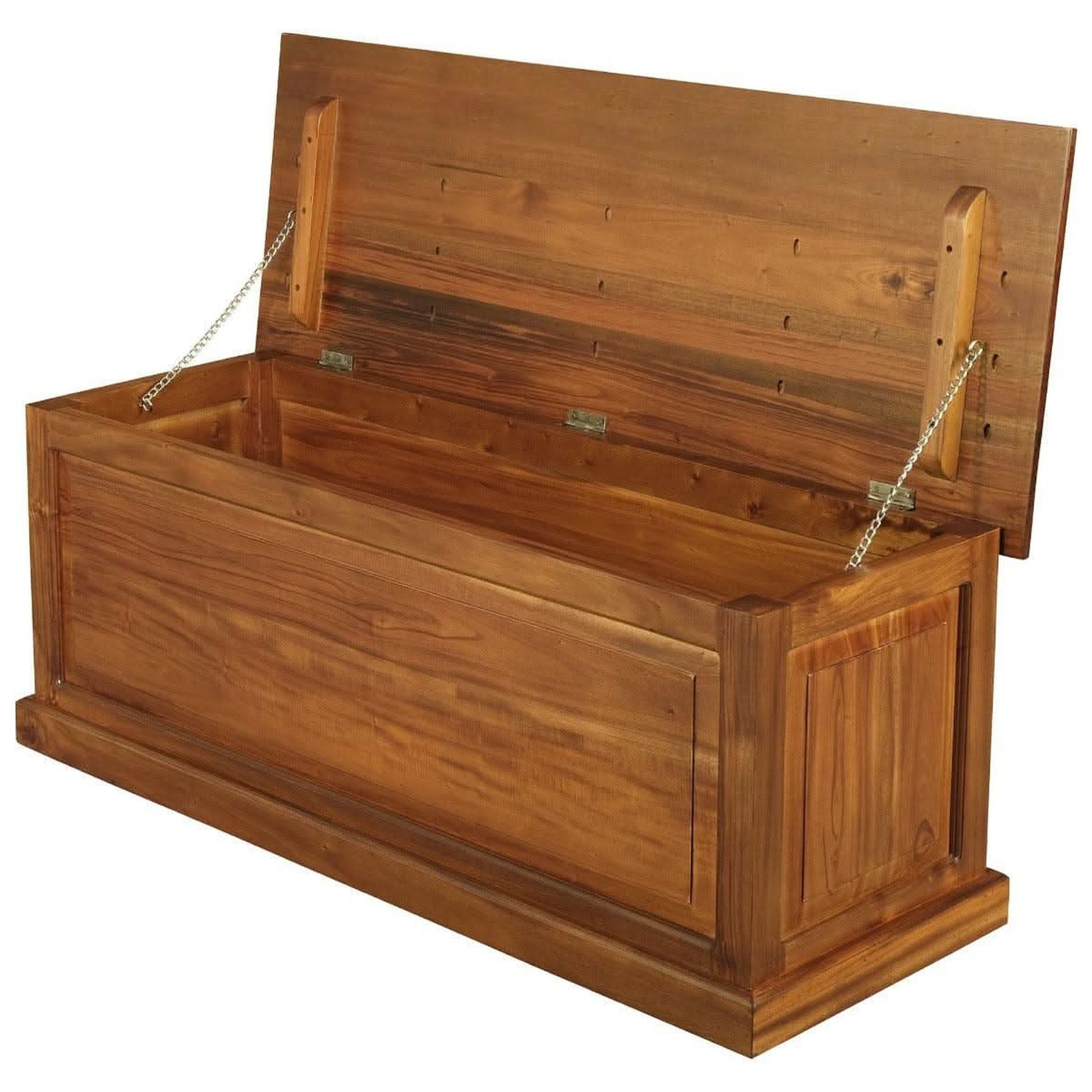 Nora Solid Mahogany Blanket Box Medium in Light Pecan - Chocolate Wood