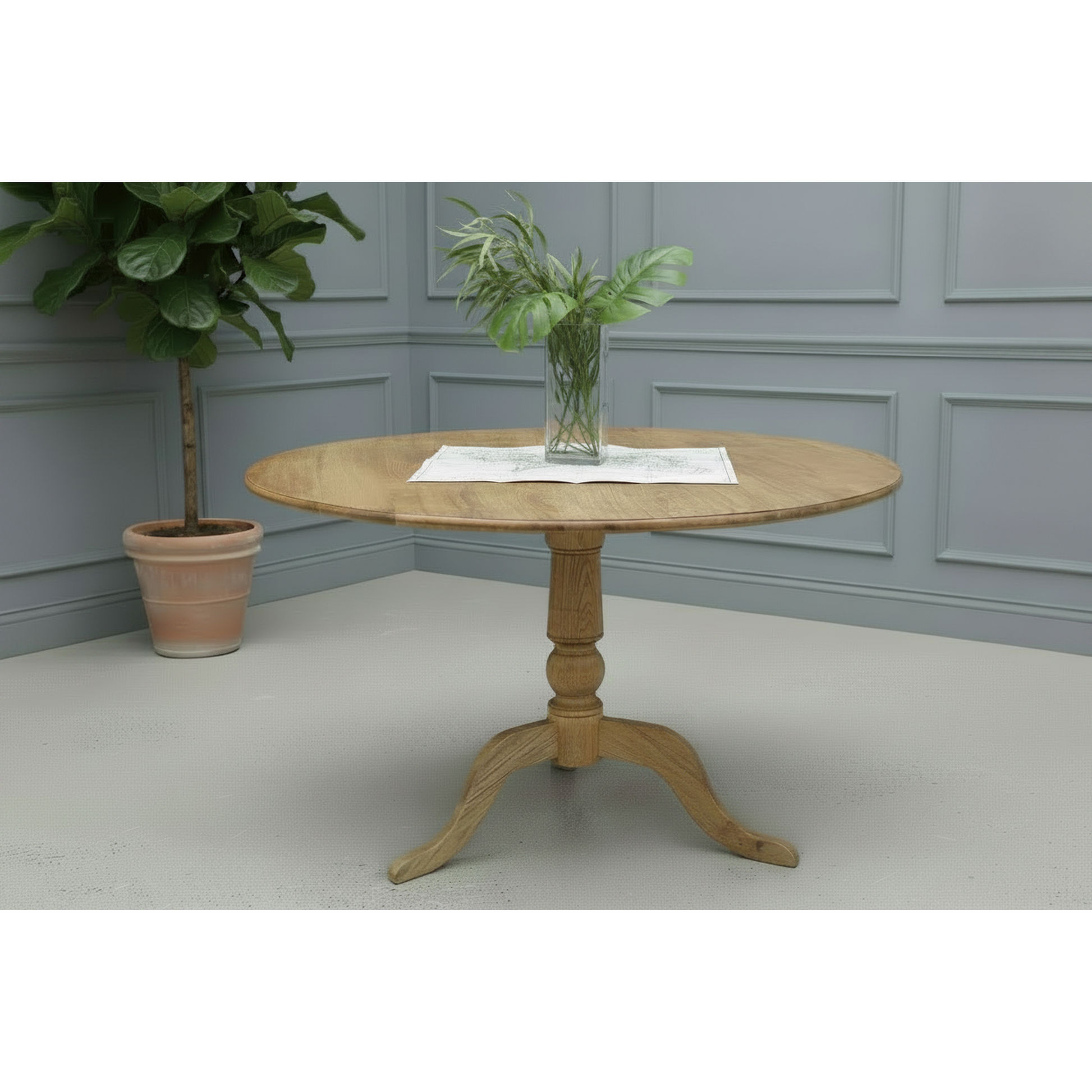 Nordic Round Dining Table 100cm + 4 Melrose Dining Chairs in Black - Chocolate Wood
