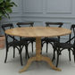 NORDIC ROUND DINING TABLE 100CM + 4 MELROSE DINING CHAIRS BLACK 5PCS - MyChocolateWood