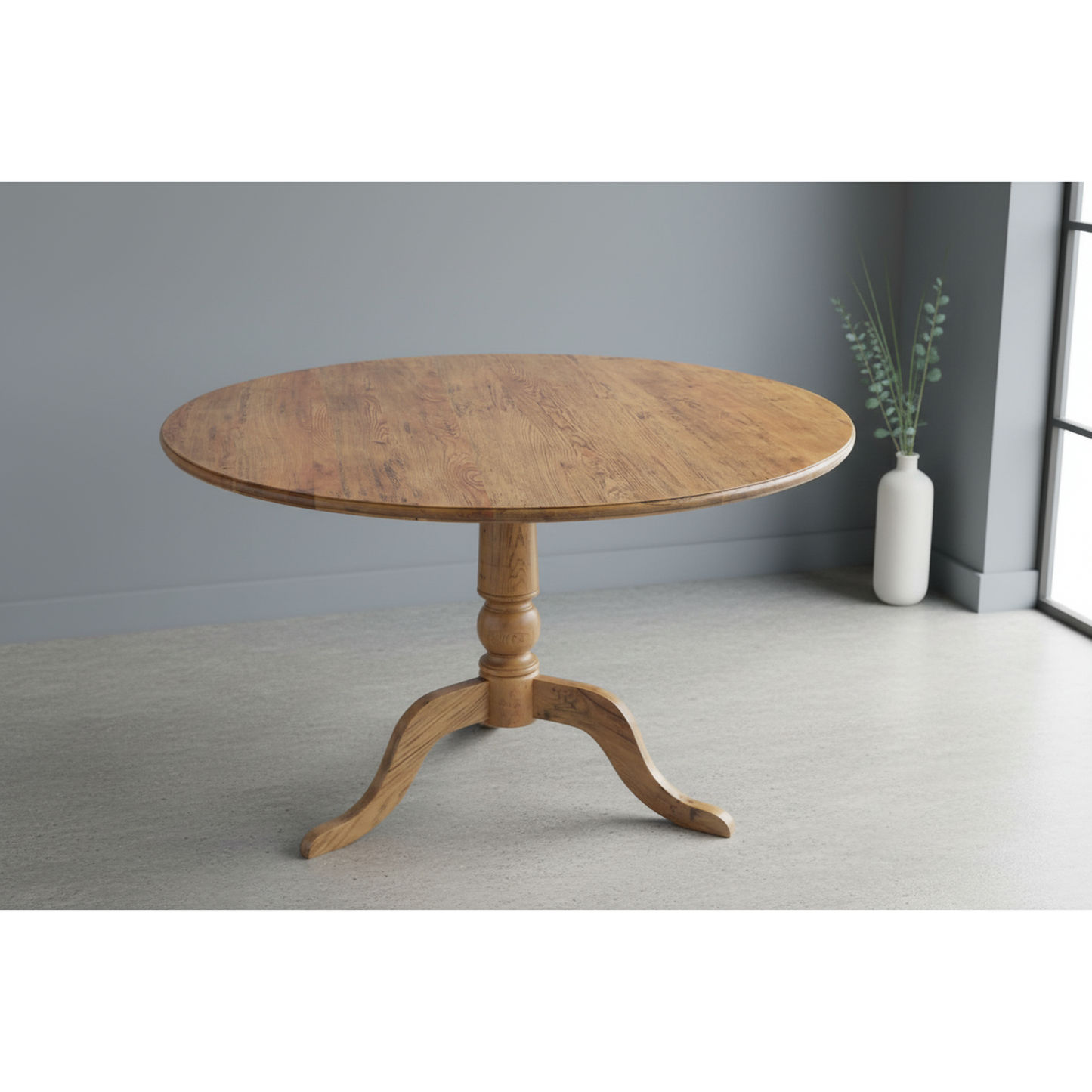 Nordic Round Dining Table 100cm + 4 Melrose Dining Chairs in Black - Chocolate Wood