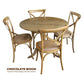 NORDIC ROUND DINING TABLE 100CM + 4 MELROSE DINING CHAIRS NATURAL 5PCS - MyChocolateWood