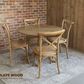 NORDIC ROUND DINING TABLE 100CM + 4 MELROSE DINING CHAIRS NATURAL 5PCS - MyChocolateWood