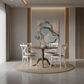 NORDIC ROUND DINING TABLE 100CM + 4 MELROSE DINING CHAIRS WHITE 5PCS - MyChocolateWood
