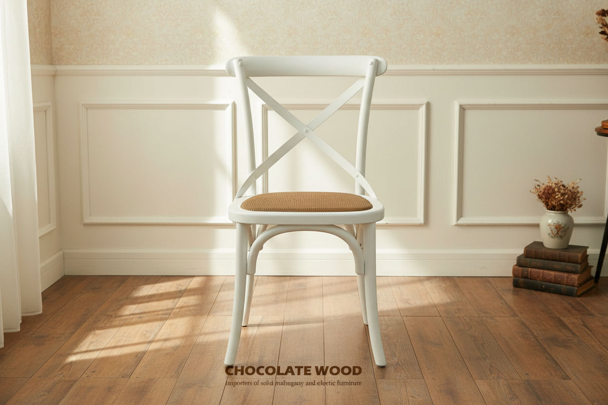 NORDIC ROUND DINING TABLE 100CM + 4 MELROSE DINING CHAIRS WHITE 5PCS - MyChocolateWood