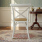 NORDIC ROUND DINING TABLE 100CM + 4 MELROSE DINING CHAIRS WHITE 5PCS - MyChocolateWood