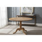 Nordic Round Dining Table 100cm + 4 Melrose Dining Chairs in White - Chocolate Wood