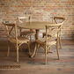NORDIC SOLID OAK ROUND DINING TABLE 75CM + 2 MELROSE DINING CHAIRS NATURAL 3PCS - MyChocolateWood