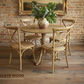 NORDIC SOLID OAK ROUND DINING TABLE 75CM + 2 MELROSE DINING CHAIRS NATURAL 3PCS - MyChocolateWood