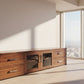 OLIVER AUSTRALIAN CUSTOM-MADE TV/ENTERTAINMENT UNIT WITH 4 DRAWERS & 2 GLASS DOORS - MyChocolateWood