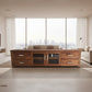 OLIVER AUSTRALIAN CUSTOM-MADE TV/ENTERTAINMENT UNIT WITH 4 DRAWERS & 2 GLASS DOORS - MyChocolateWood