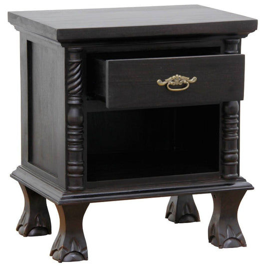 ORLIA SOLID MAHOGANY 1 DRAWER BEDSIDE TABLE IN CHOCOLATE - MyChocolateWood