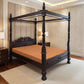 ORLIA SOLID MAHOGANY TIMBER QUEEN SIZE 4 POSTER BED IN CHOCOLATE - MyChocolateWood