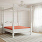 ORLIA SOLID MAHOGANY TIMBER QUEEN SIZE 4 POSTER BED IN WHITE - MyChocolateWood