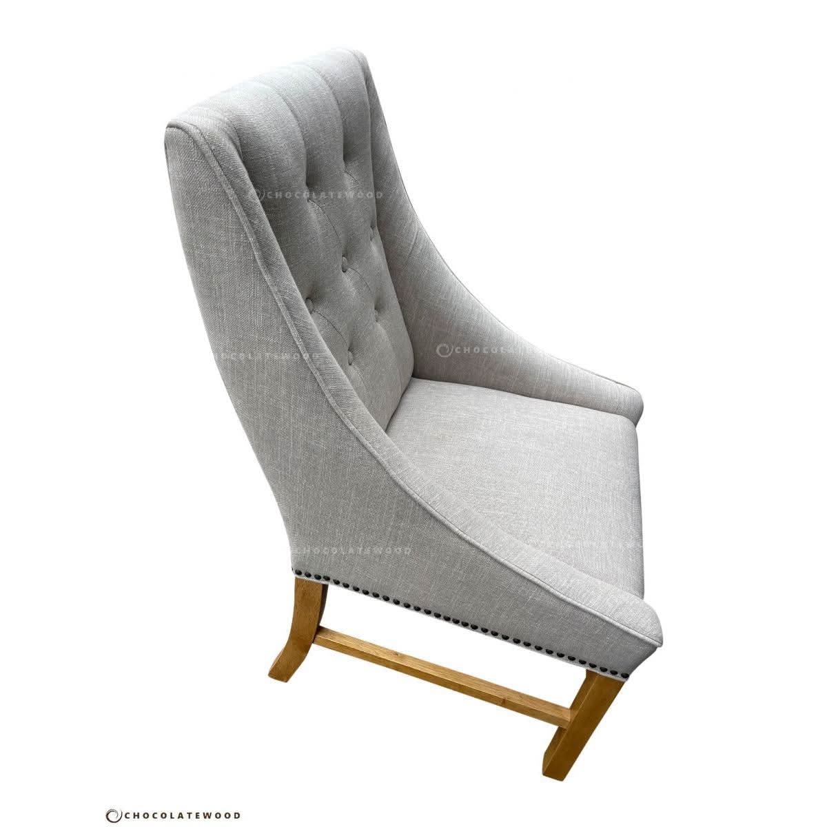 ORTAL FRENCH PROVINCIAL/HAMPTON STYLE DINING CHAIR IN FLAXEEN - MyChocolateWood