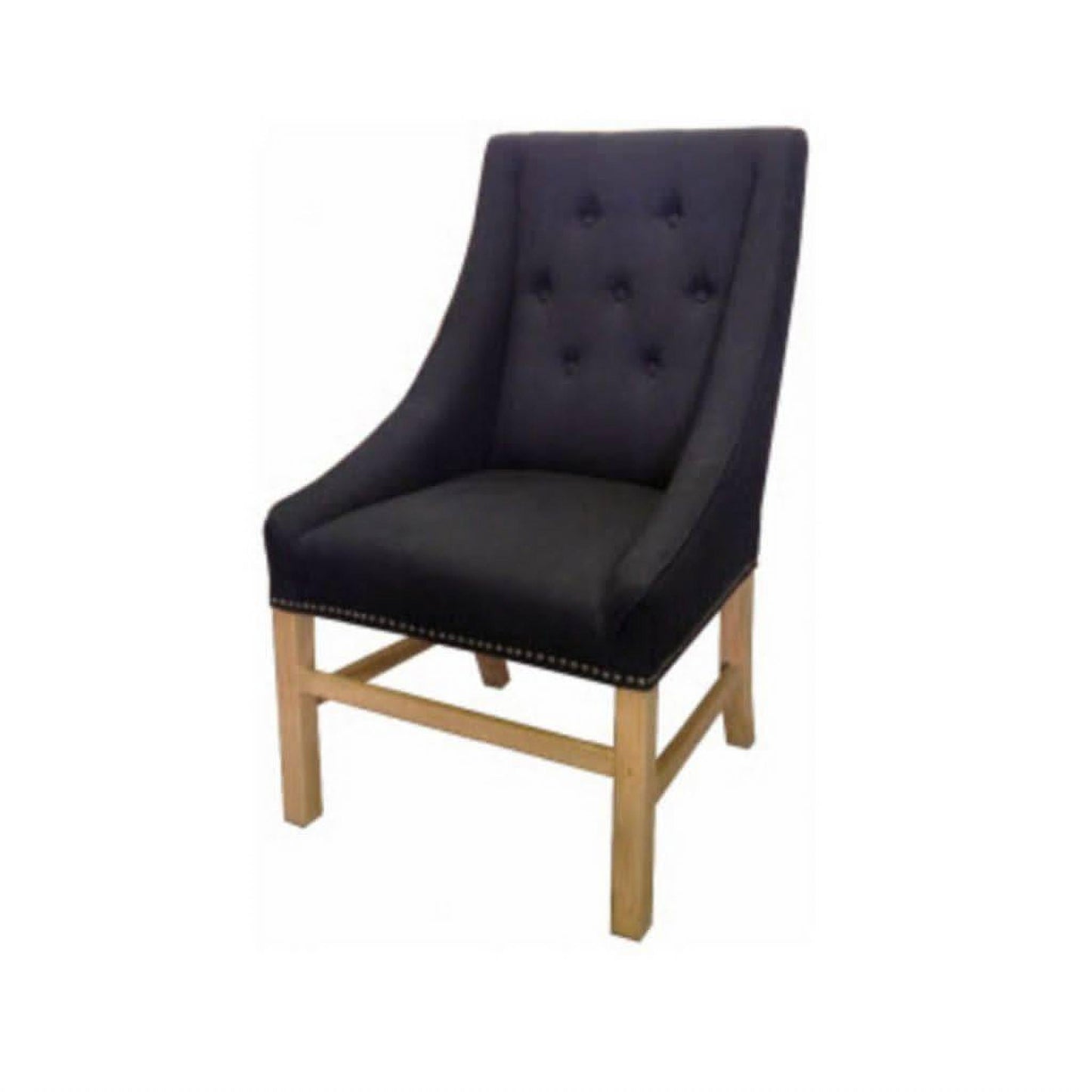 Black solid oak dining chair by MyChocolateWood featuring a sleek, modern design with sturdy wooden construction.