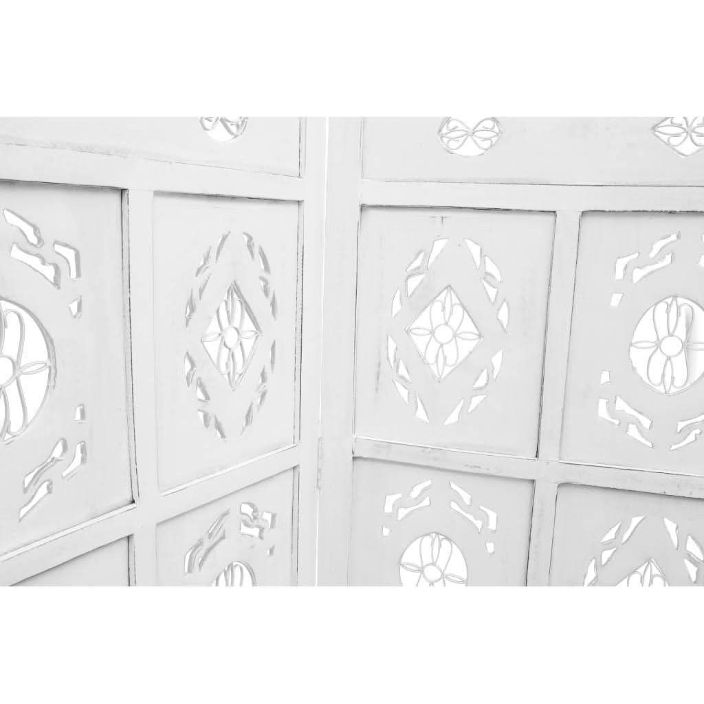 OVAL SCREEN 4 PANELS IN  IN WHITE - MyChocolateWood