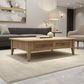 PALM BEACH 2 DRAWER COFFEE TABLE LOUVRE STYLE IN SOLID OAK - MyChocolateWood