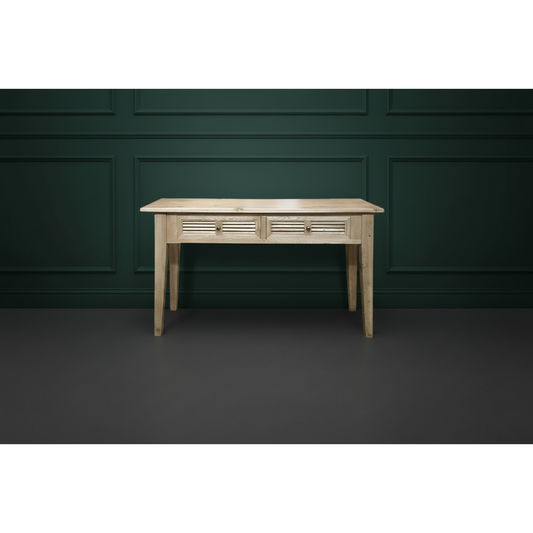PALM BEACH LOUVRE STYLE 2 DRAWER HALL TABLE/CONSOLE TABLE IN SOLID OAK