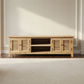 PALM BEACH LOUVRE STYLE TV/ENTERTAINMENT UNIT 4 DOORS & 2 SHELVES SOLID OAK - MyChocolateWood