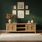 PALM BEACH LOUVRE STYLE TV/ENTERTAINMENT UNIT 4 DOORS & 2 SHELVES SOLID OAK - MyChocolateWood
