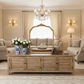 PALM BEACH LOUVRE STYLE TV/ENTERTAINMENT UNIT - 4 DOORS - SOLID OAK NATURAL - MyChocolateWood