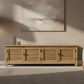 PALM BEACH LOUVRE STYLE TV/ENTERTAINMENT UNIT - 4 DOORS - SOLID OAK NATURAL - MyChocolateWood