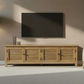 PALM BEACH LOUVRE STYLE TV/ENTERTAINMENT UNIT - 4 DOORS - SOLID OAK NATURAL - MyChocolateWood