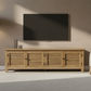 PALM BEACH LOUVRE STYLE TV/ENTERTAINMENT UNIT - 4 DOORS - SOLID OAK NATURAL - MyChocolateWood