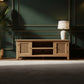 PALM BEACH LOUVRE STYLE TV UNIT SOLID OAK 2 DOORS AND 2 SHELVES - MyChocolateWood
