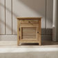 PALM BEACH SOLID OAK LOUVRE STYLE  BEDSIDE TABLE 1 DRAWER & 1 DOOR  WITH HINGES ON THE LEFT-HAND SIDE - MyChocolateWood
