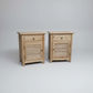 2 X PALM BEACH SOLID OAK LOUVRE STYLE BEDSIDE TABLE 1 DRAWER & 1 DOOR - MyChocolateWood